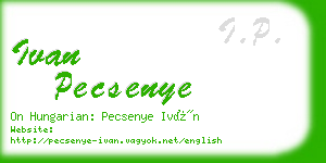 ivan pecsenye business card